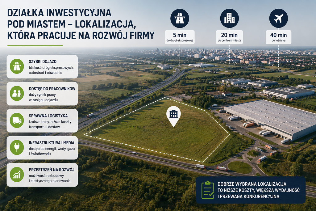 Działka inwestycyjna pod miastem